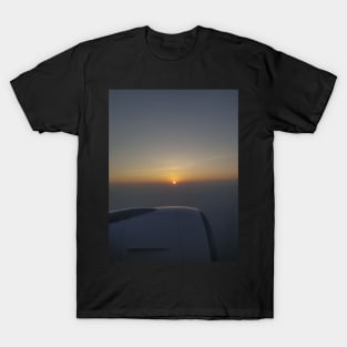 Beautiful Calm Serene Orange Red Sunset At 35000feet T-Shirt